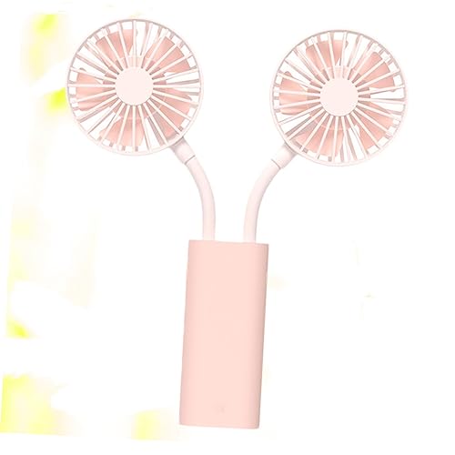 GARIOUANS Mini Ventilateur USB Rechargeable Double Tête Rotatif pour Maison et Bureau - Ventilateur Portable Rose
