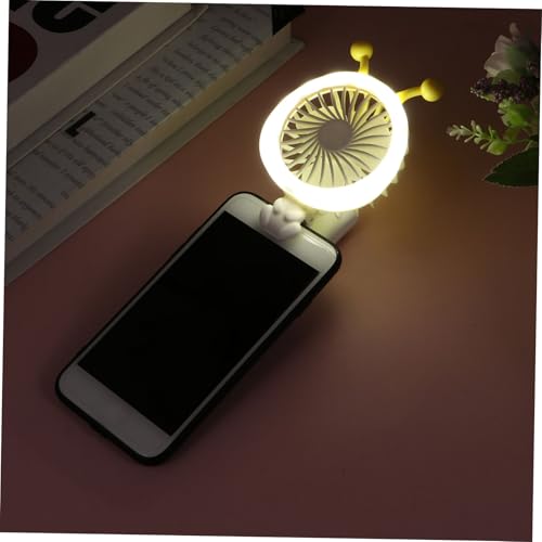KICHOUSE Ventilateur USB Rechargeable pour Femmes et Bureau - Petit Format avec Lumière LED et adapté Voyage