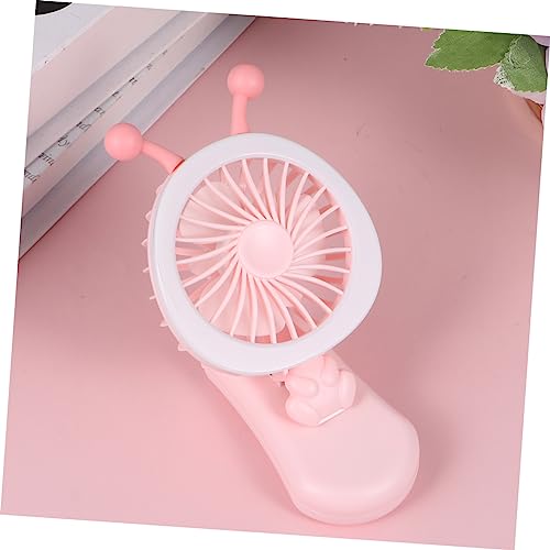 CONGARTENO Ventilateur USB Rechargeable Compact & Portable pour Femmes - Ventilateur Mini Rose avec 4 Modes de Vitesse (