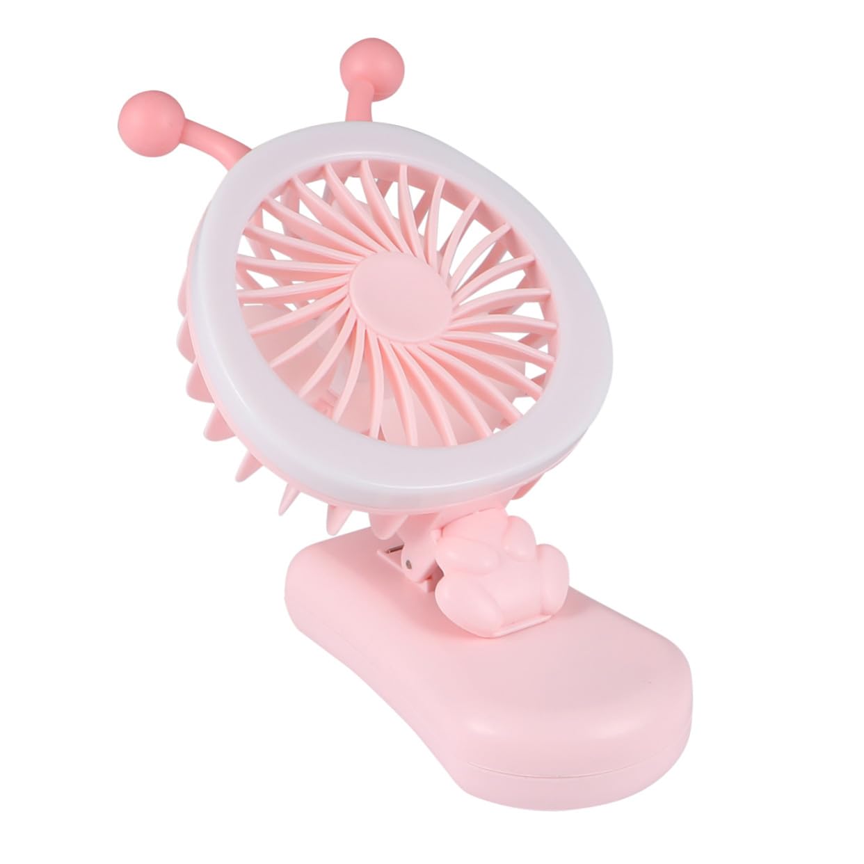 DECORNIJIA Ventilateur de Poche Rechargeable USB avec Lumière | Idéal pour Femmes et Filles | Bureau et Extérieur | Desi