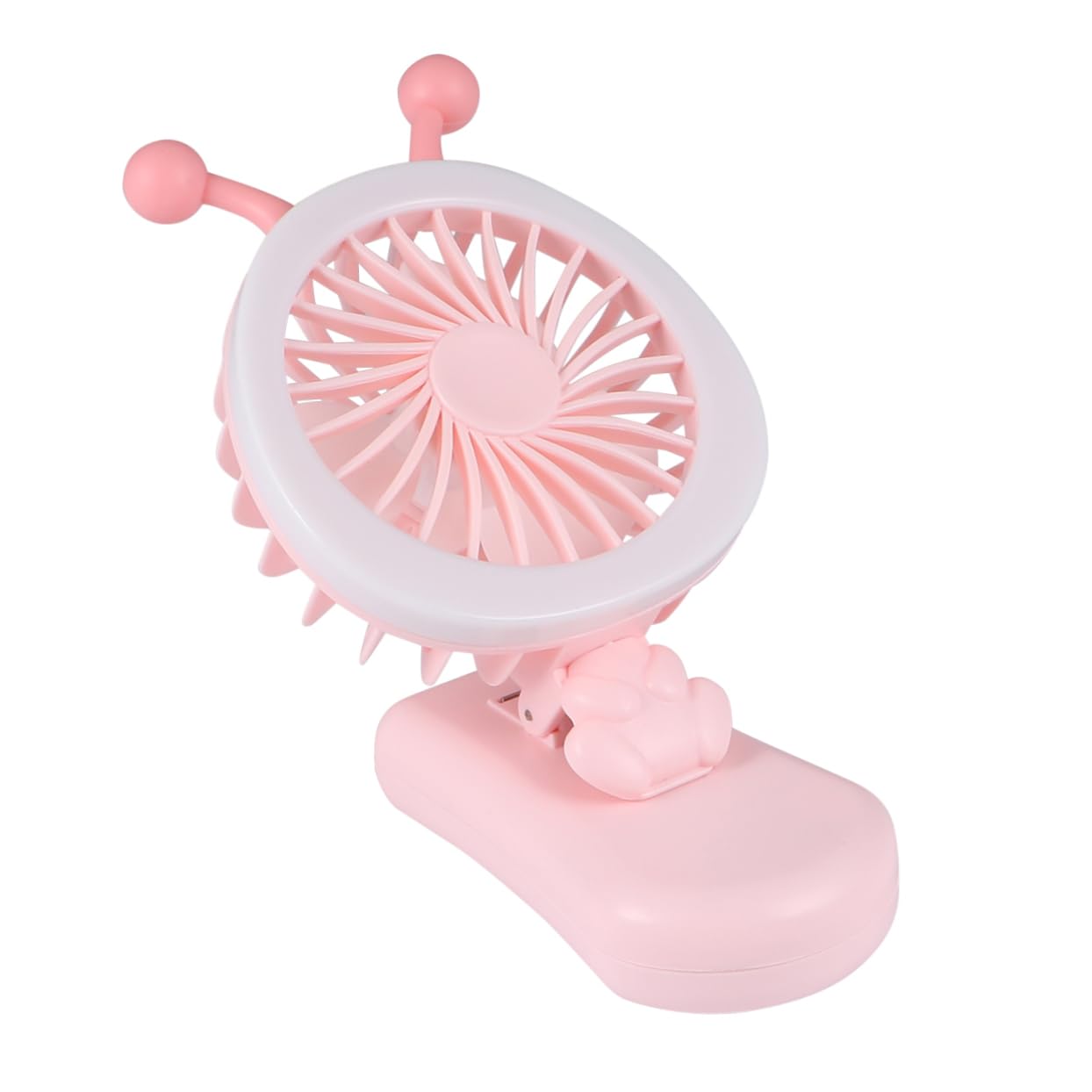 Mikinona Ventilateur USB Rechargeable Compact pour Femmes Design Pratique Rose Ventilateur Portable Mini Bureau Extérieu