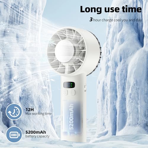 Ventilateur Portable Euakee pour Camping et Outdoor - Batterie 5200mAh, Poids Plongeant, Au Beige