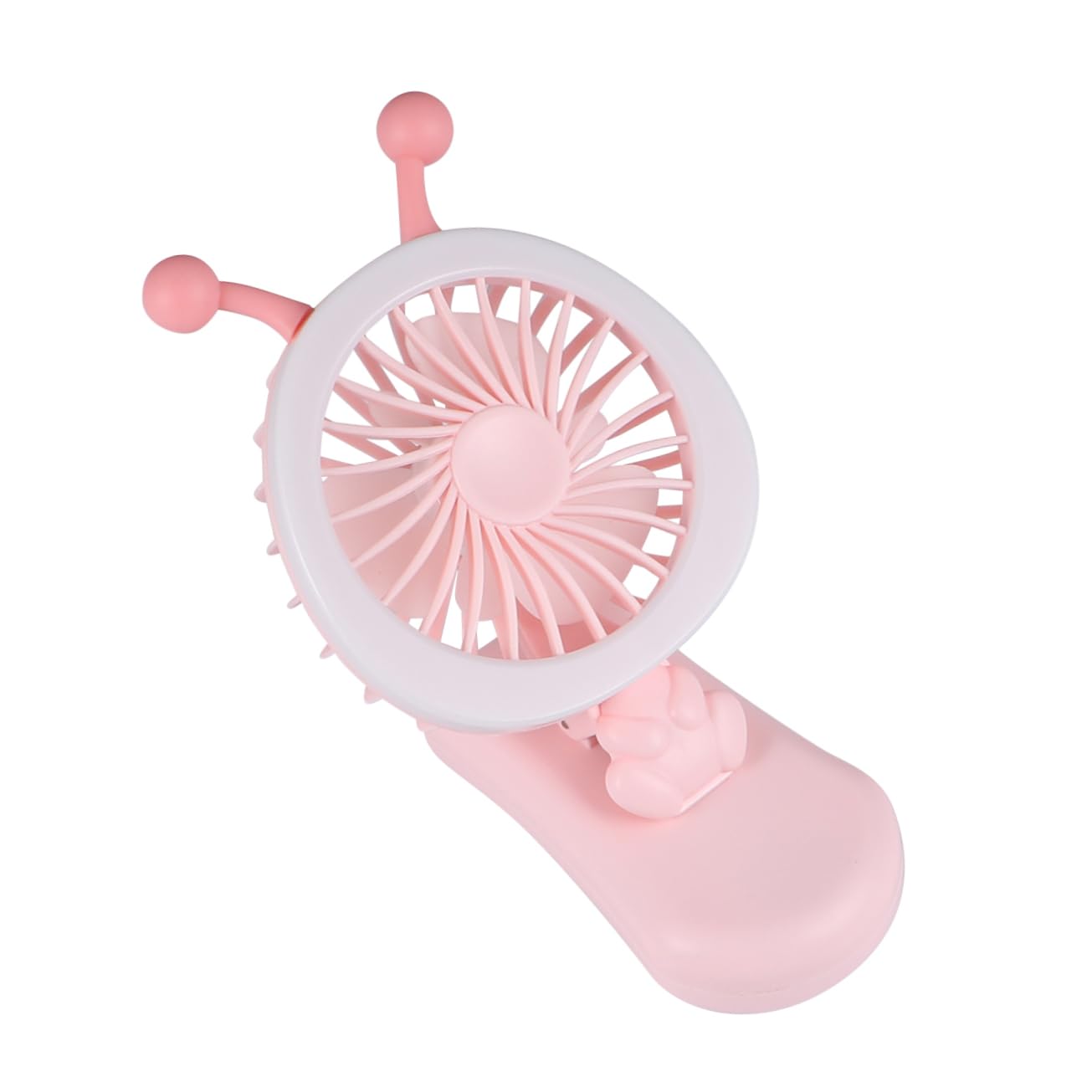CONGARTENO Ventilateur USB Rechargeable Compact & Portable pour Femmes - Ventilateur Mini Rose avec 4 Modes de Vitesse (