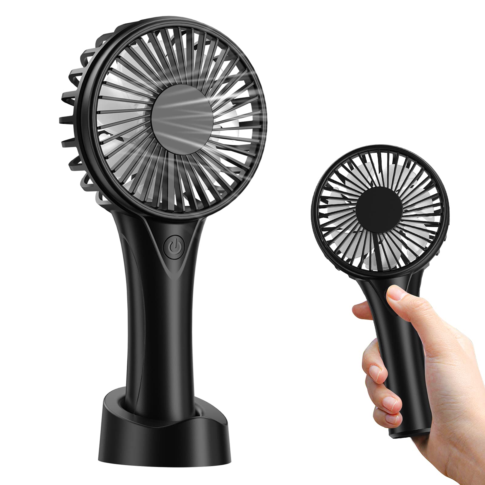 YACAISI Ventilateur portable USB - petit ventilateur silencieux main pour chambre à coucher avec 3 vitesses ajustables (